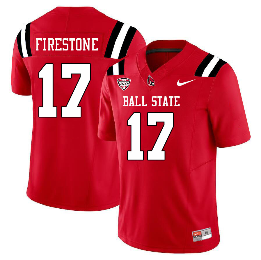 Ball State Cardinals #17 Trey Firestone College Football Jerseys Stitched-Cardinal